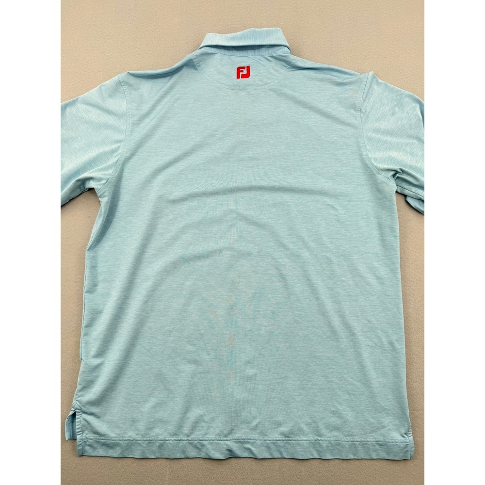FootJoy ProDry Mens XL Light Blue Heathered Golf Polo Shirt Lightweight Casual - Picture 8 of 10